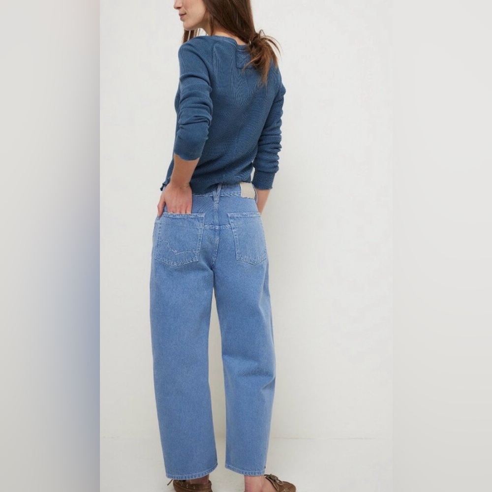 ❗️Sold❗️FREE PEOPLE We The Free Deep Trance Dropped Boyfriend Jeans Sz 33 NWT - Picture 3 of 15